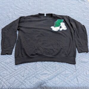 Money Graphic Crewneck Sweatshirt Black 2XL Streetwear